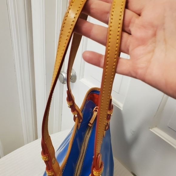 Dooney & Bourke Blue Large Shopper's Tote, colorful, shiny, Versatile - Picture 3 of 12